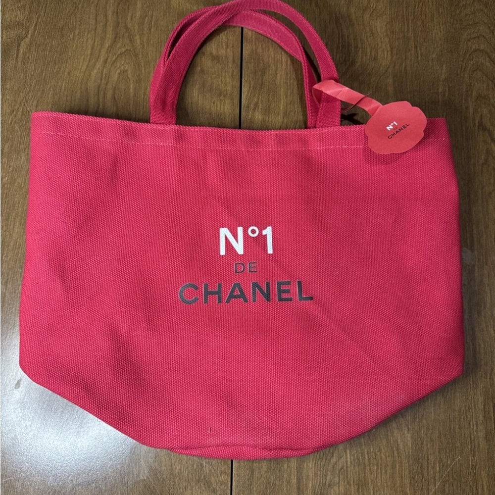 Chanel No.1 Red Canvas Tote gift Camilla flower  NWT beach bag school yoga gym